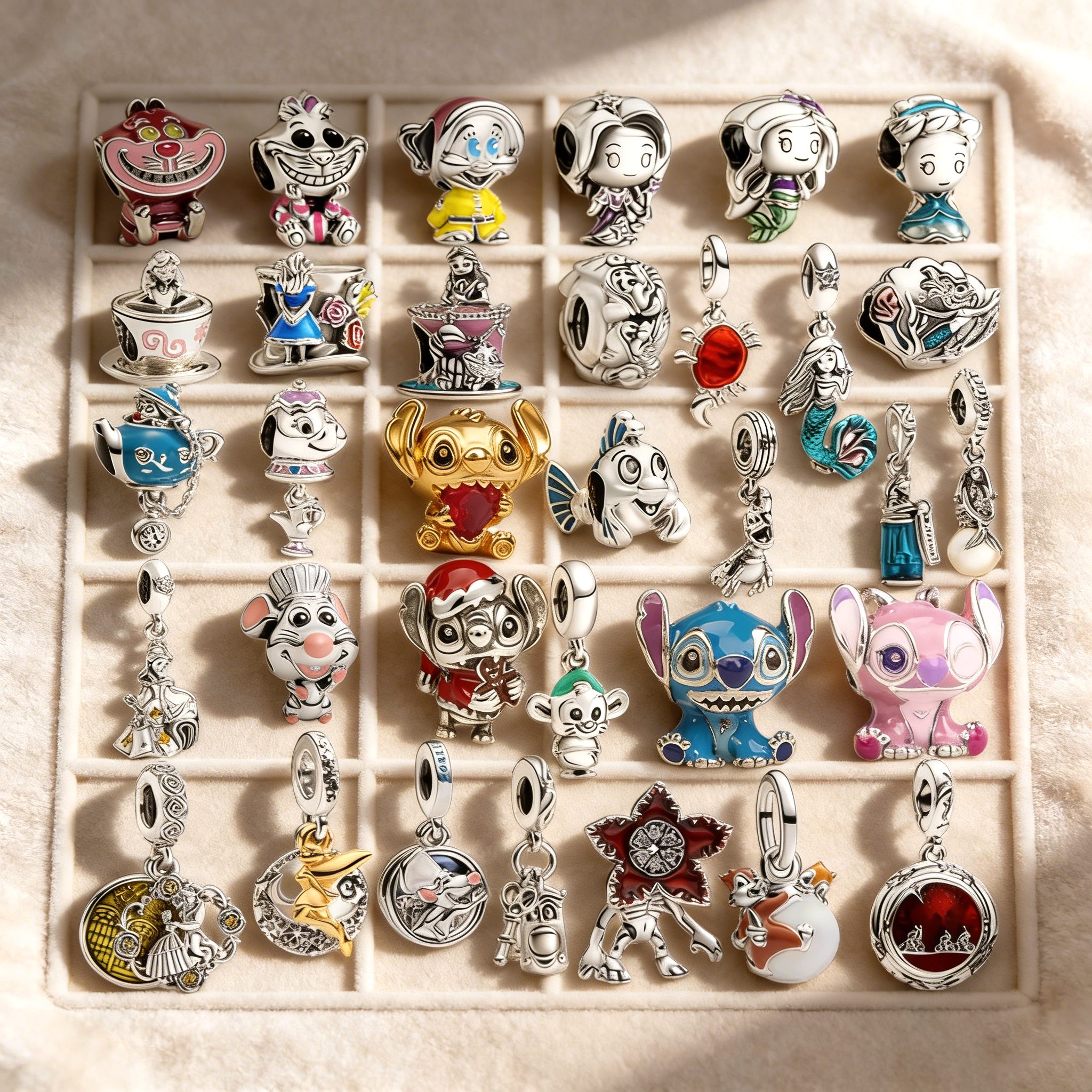 Beauty and the Beast,Stranger Things,The Little Mermaid,Stitch,Charm Beads Pendant Fit Bracelet Necklace Beads For Diy Jewelry pen gpt