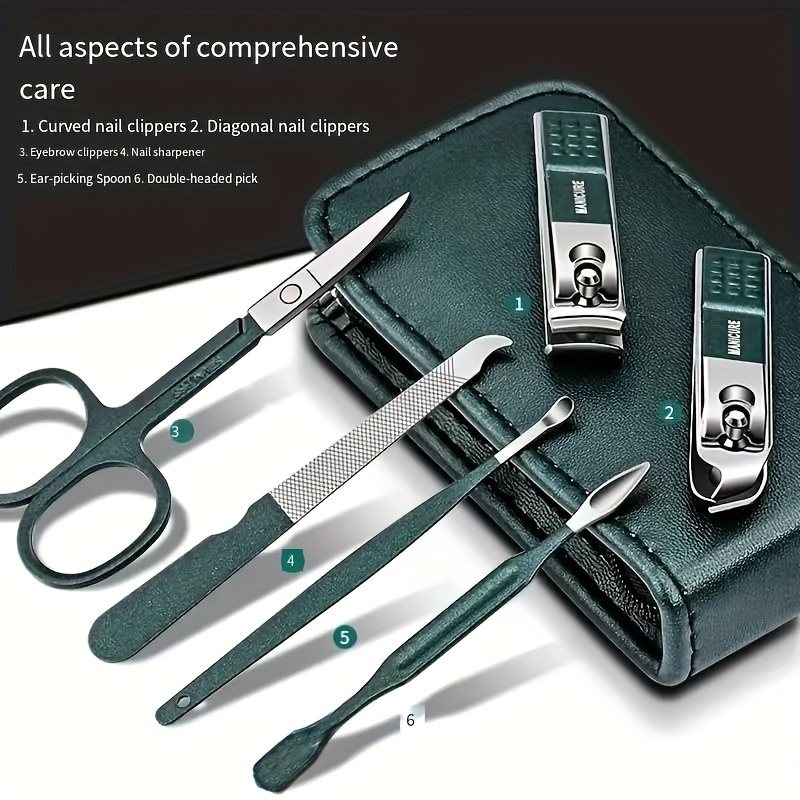 Nail Scissors Set Household High End Mens And Womens Special Nail Clippers Manicure Beauty Tools 6 Piece Portable Household