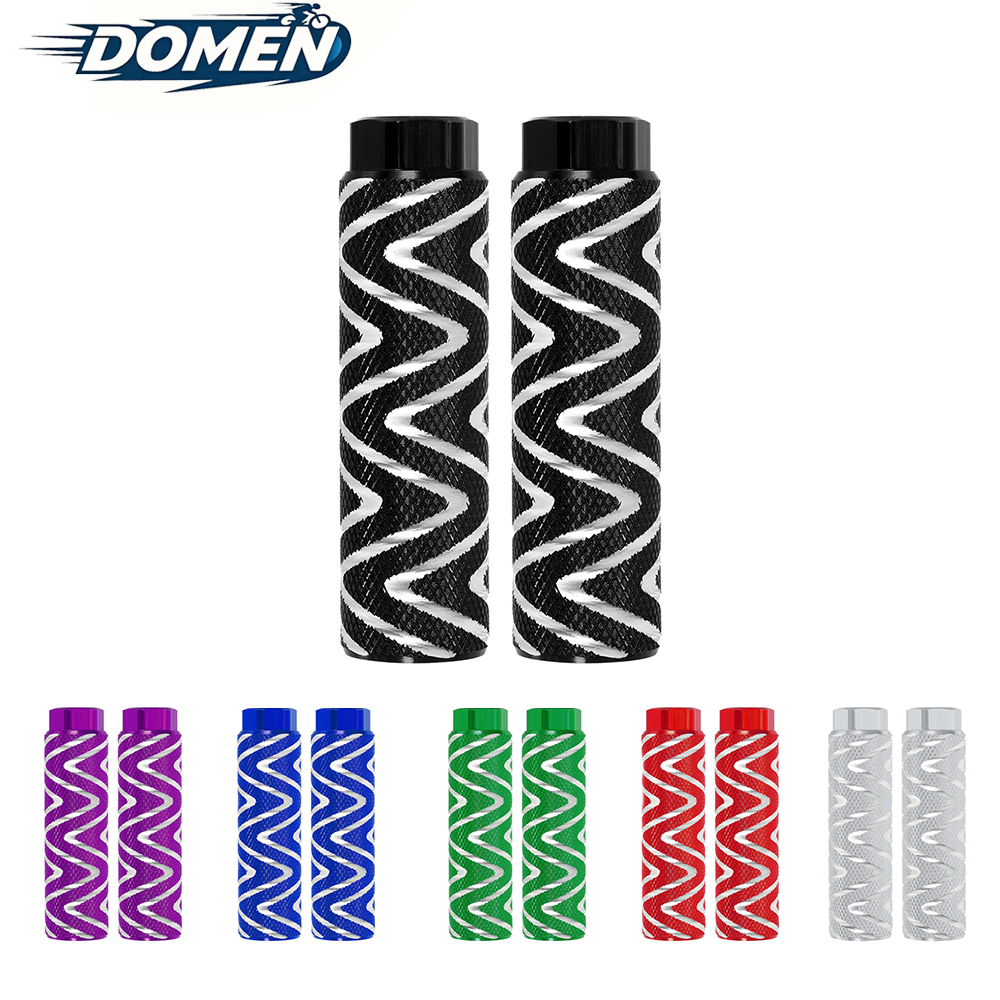 DOMEN Bike Pegs Aluminum Alloy Anti-Skid Lead Foot Rest Pegs For MTB BMX Bike Fit 3/8'' Axle Footrest-Lever Bicycle Accessories
