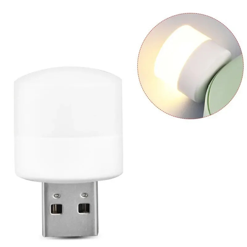 1/2/3/4pcs USB Night Light Mini LED Night Light USB Plug Lamp Power Bank Charging USB Book Lights Small Round Reading