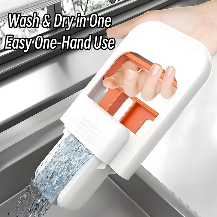 Mini Foldable Desktop Mop Portable Self Squeeze Short Mop Push Pull to Squeeze and Rinse for Kitchen Bathroom Cleaning Products