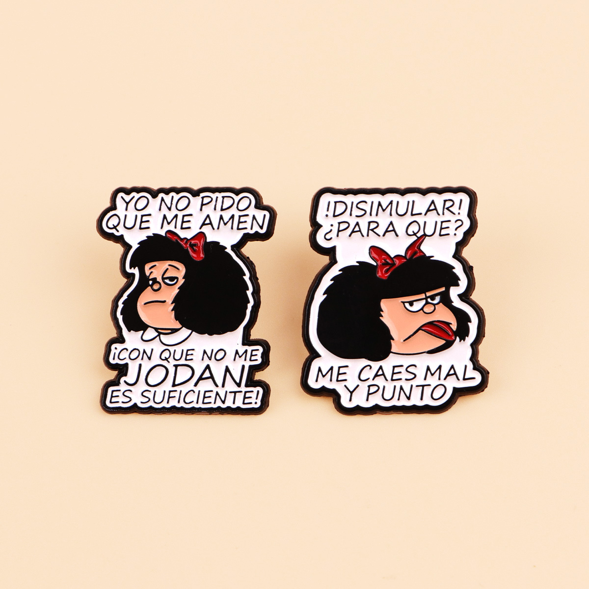 2pcs Cute Boy Enamel Pin Set Retro Cartoon Wanted Brooch for Backpack Lapel Funny Fast Food Badge Gift for 90s Fans