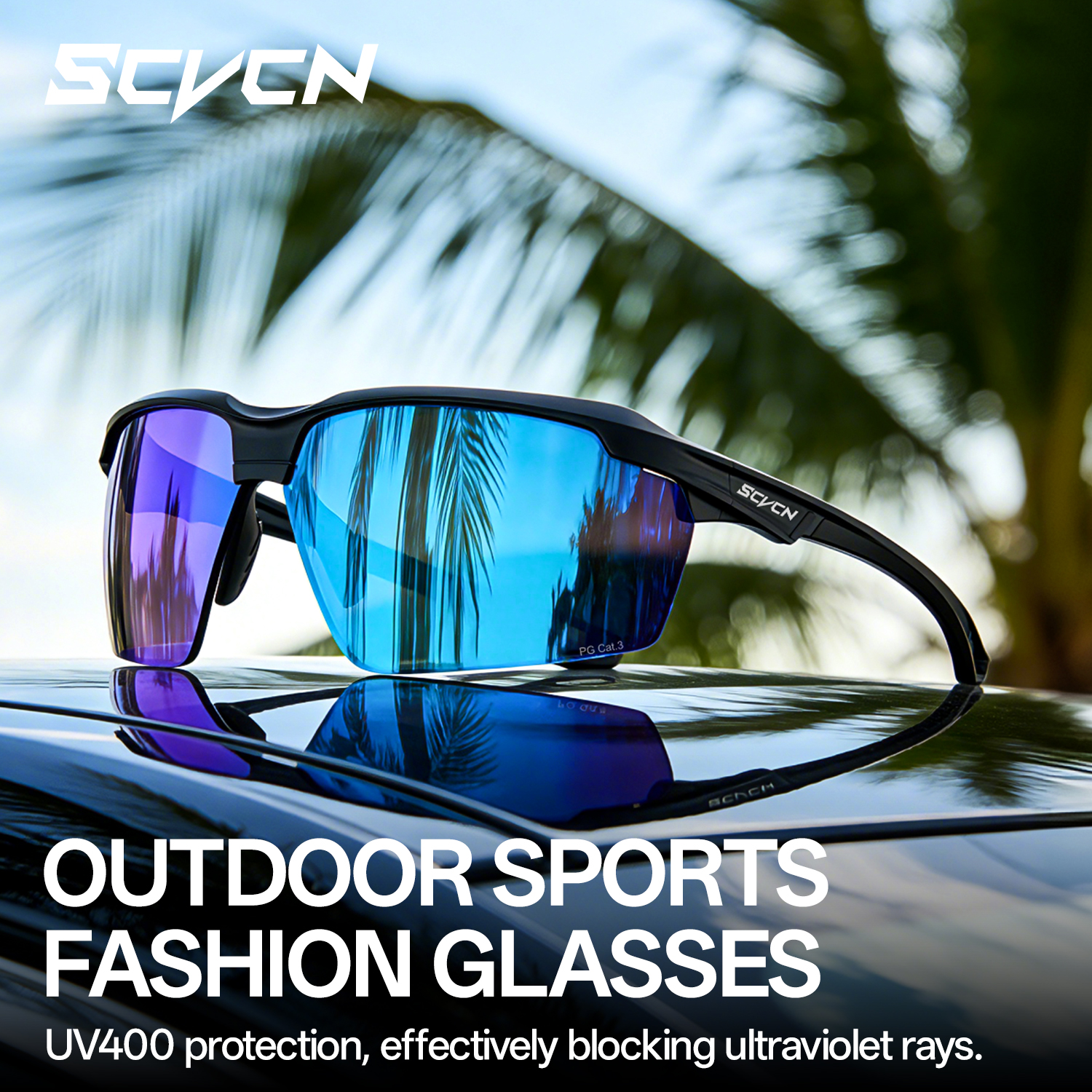 SCVCN Polarized Outdoor Sunglasses Sports Driving Glasses Unisex Stylish Fishing Hiking Mountaineering Glasses Cycling Glasses
