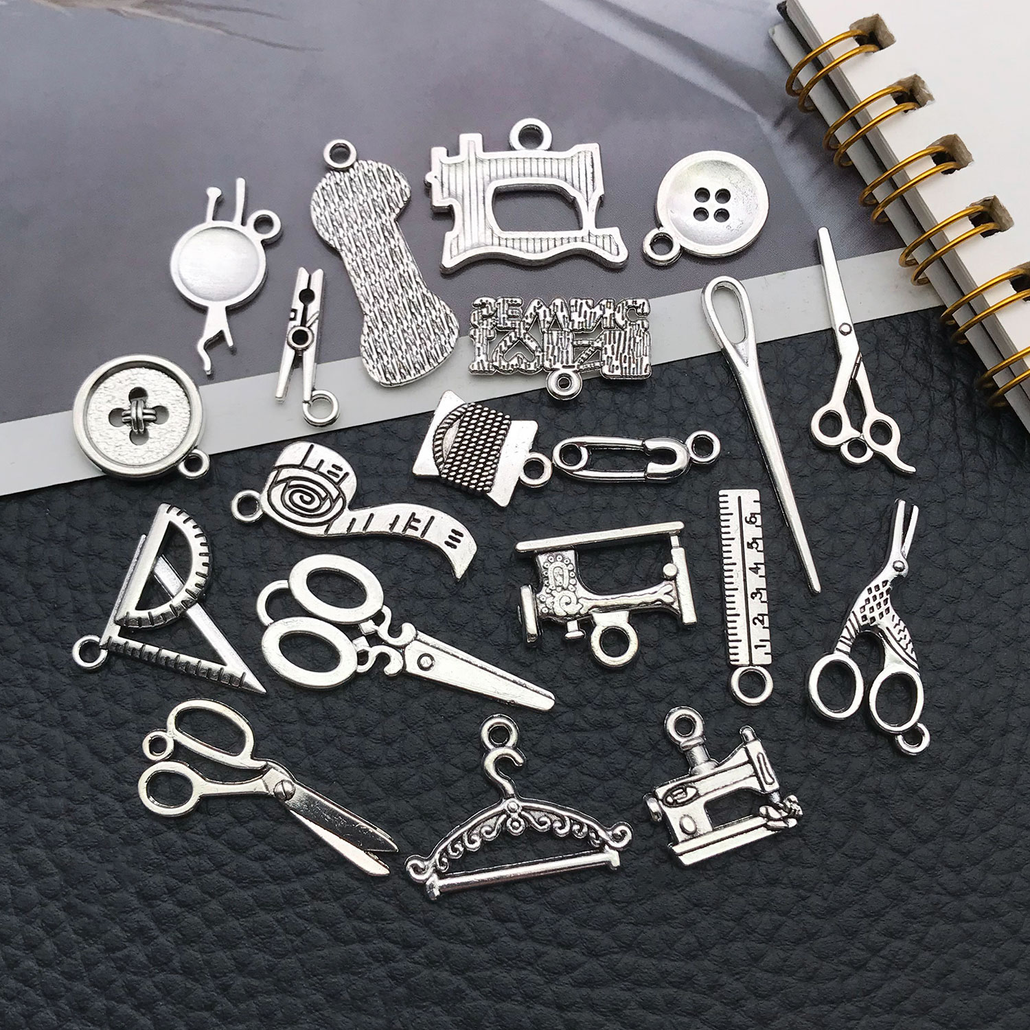 20pcs New Sewing Machine Series (Antique Silver/Gold/Bronze/KC Gold/Bright Silver) - Ideal for Handmade Jewelry Crafting.