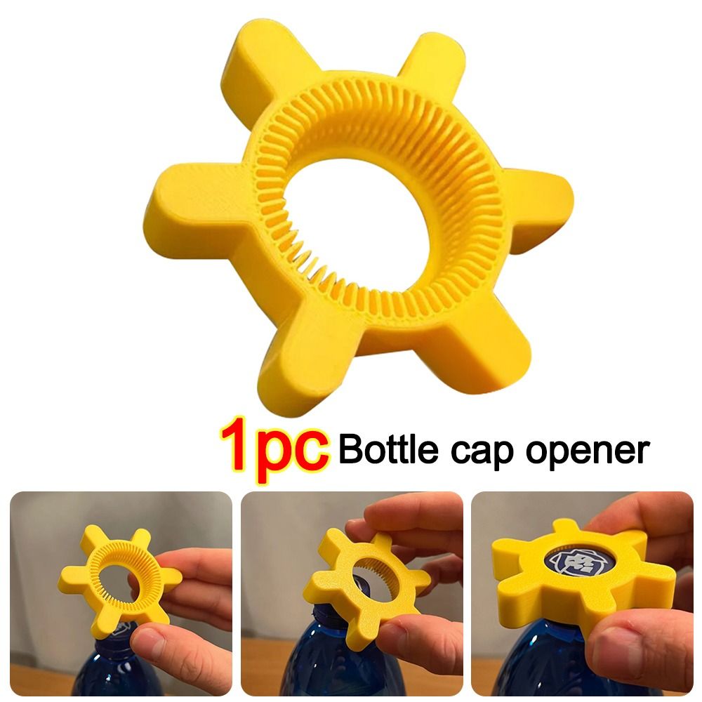 1PC Rotating Bottle Opener Plastic Yellow Kitchen Tool for Home Bar Easy Open No Hand Injury Creative Bottle Opener