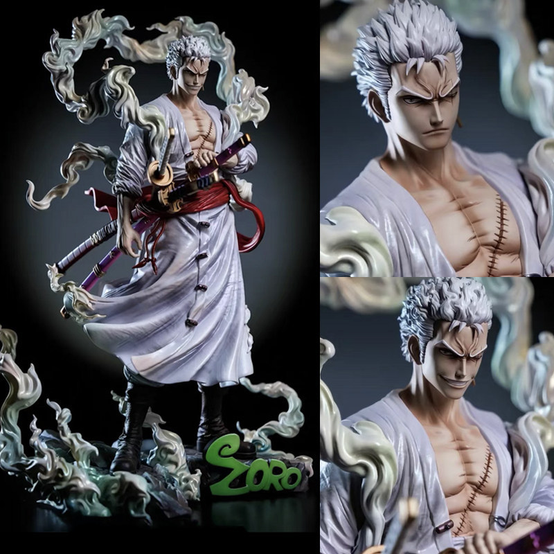 New One Piece Anime Zoro Double Headed Nika Statue Handmade Figure Model Anime Fashion Play Peripheral Ornaments