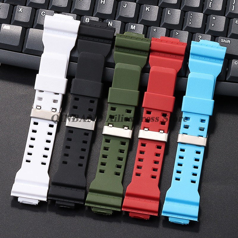 16mm Silicone Watch Strap Sport Bracelets for for GD-100 G-8900 GA-120 Replacement Band Black Waterproof Watchbands