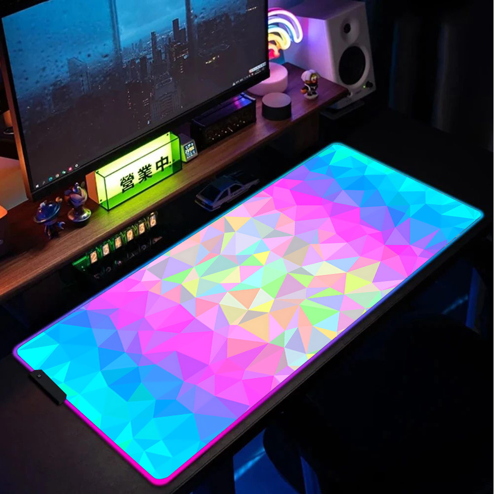 Xxl Mouse Pad Gaming Room Decoration Low Poly Desk Mat Mousepad Rgb Deskmat Big Mousepad LED PC Gamer Cabinet Accessories Office