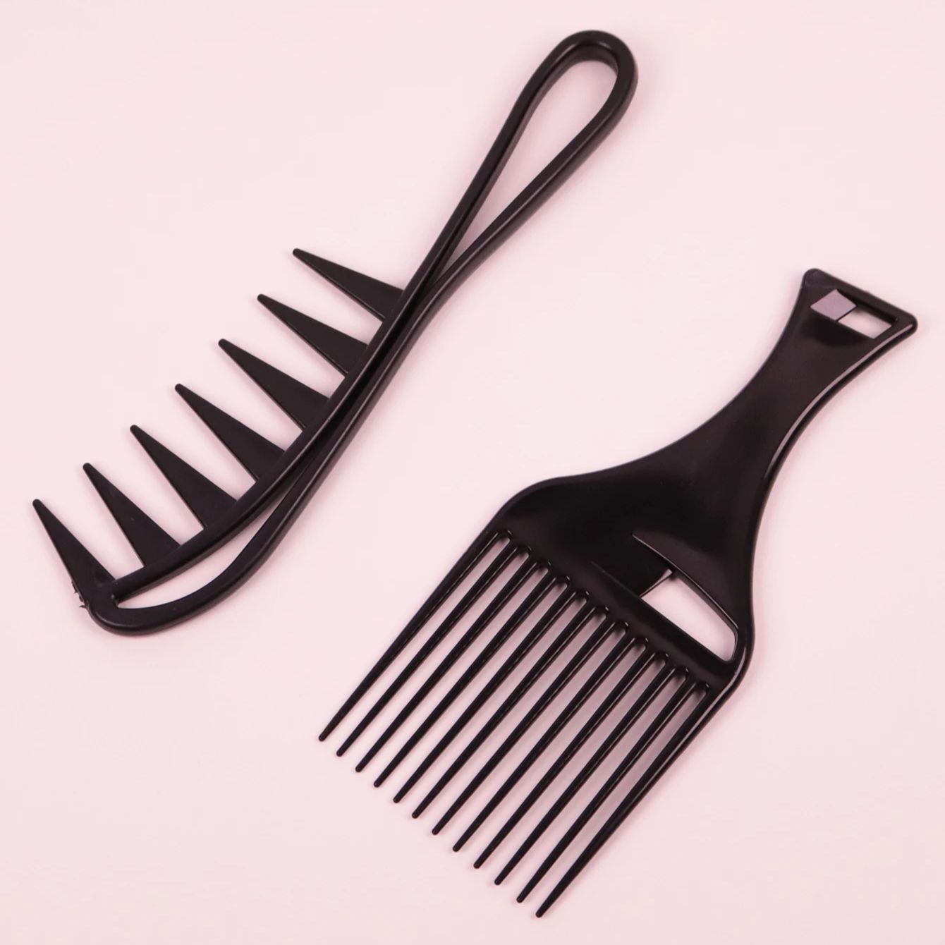 Black styled comb set, wide toothed large hair comb, insertable African comb Special for real hair