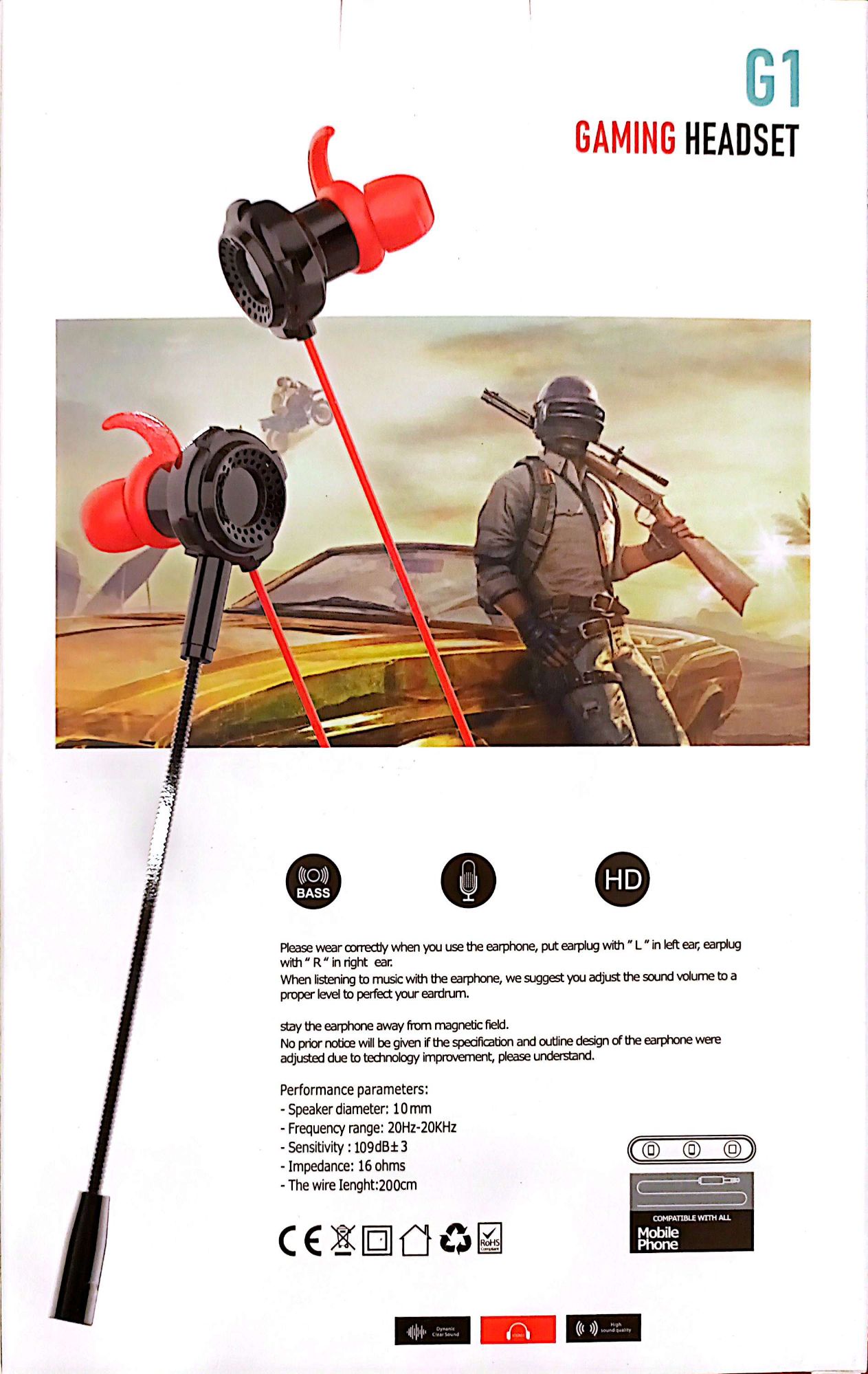 Gaming Headset Wired Left Right Synchronization For Smooth Gameplay Sounds