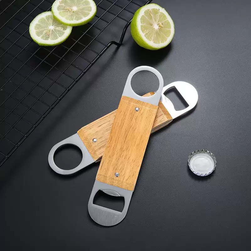 1Pc Popular Bottle Opener with Thickened Stainless Steel Wooden Creative Bottle Opener For Household Use pen gpt