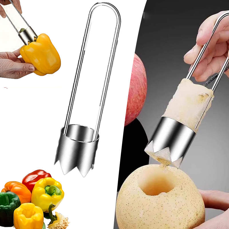 1/2pc Stainless Steel Corer Portable Core Remover Vegetable Fruit Core Extractor Multi-Use Kitchen Corer Remover Tool for Pepper
