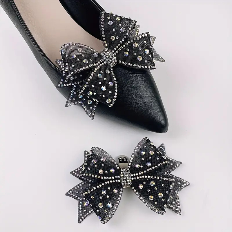 1PC Shiny Bows Shoes Decoration Stick Wedding High Heel Rhinestone Charm Stick Exquisite Elegant Clothes Accessories NEW