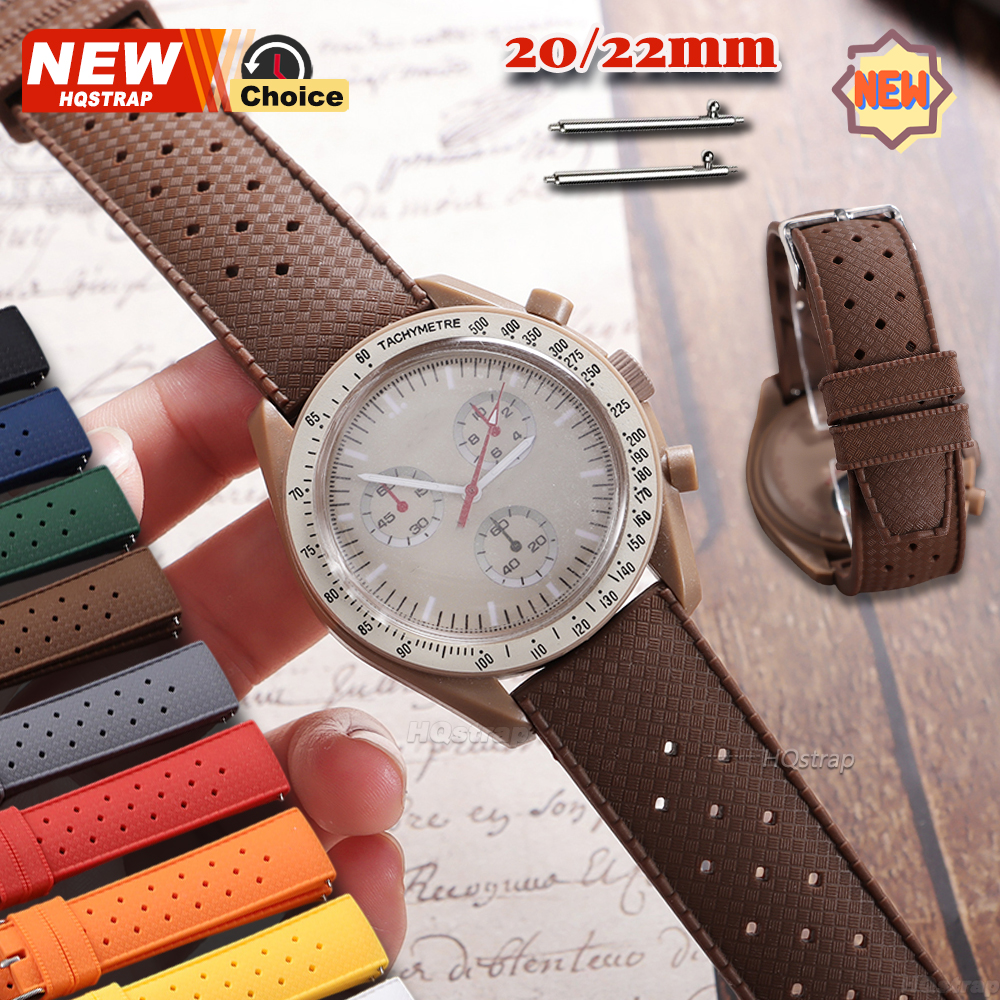 22mm 20mm Tropical Silicone Strap for Swatch X for Joint MoonS-watch Band Quick Release belt for Bracelet for