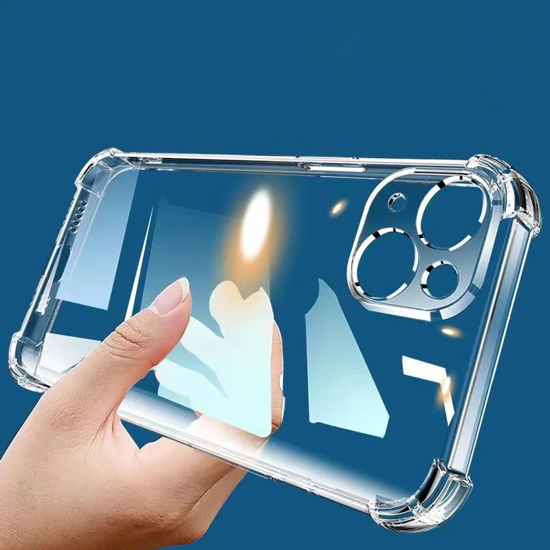 Shockproof Silicone Clear Case For iPhone 17 16 15 14 13 12 Mini Pro Xs Max 16e 17e XR 6 6s 7 8 Plus Air Airbags Cover