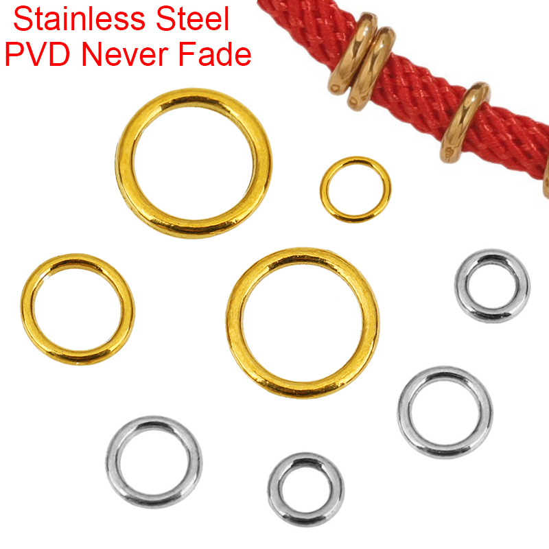 20pcs Never Fade Stainless Steel Seamless Closed Jump Rings 4 5 6 8 10 12 mm Split Rings Connectors For Jewelry Necklace Making