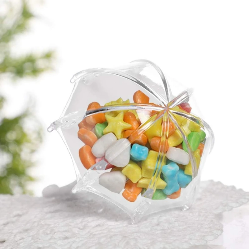 12 PCS Mini Creative Umbrella Candy Box Bag Suitable for Wedding Celebration Baby Full Moon Birthday
