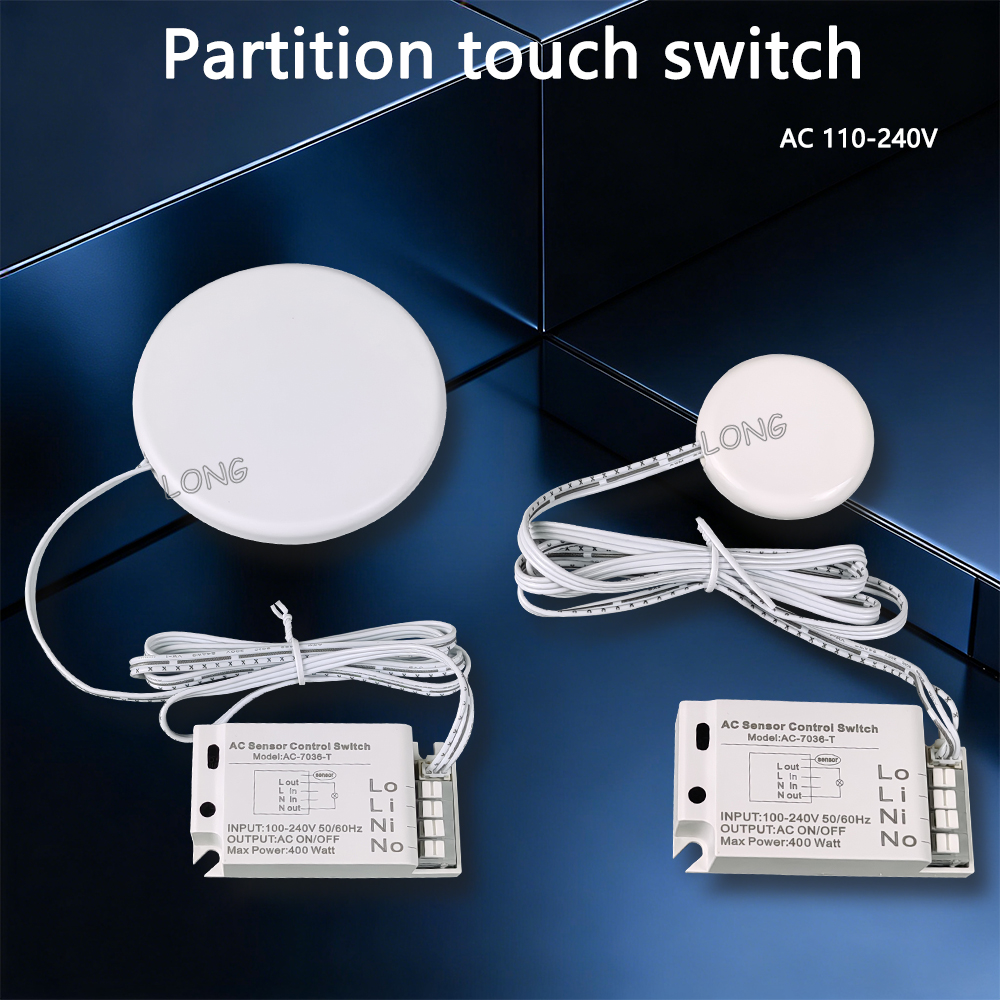 AC 110-240V Touch Sensor Switch,Penetrating Wood Panel No Drilling Hidden Touch Sensor for Cabinet Wardrobe LED Lighting Control
