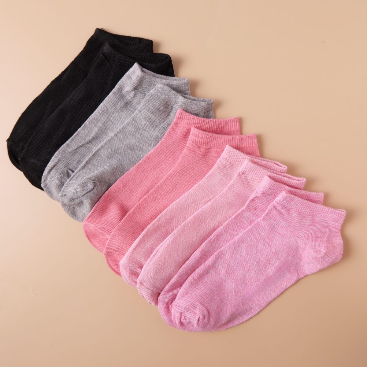 20 Pairs Unisex Ankle Socks | Pink, Black & Gray | Breathable, Moisture-Wicking, Comfortable Fit