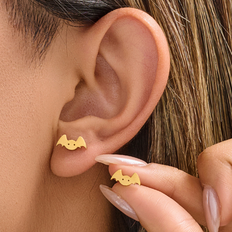 Cartoon Hollow Stainless Steel Pencil Stud Earrings Women Unique Mini Jewelry Accessories Girls Student Birthday Earring