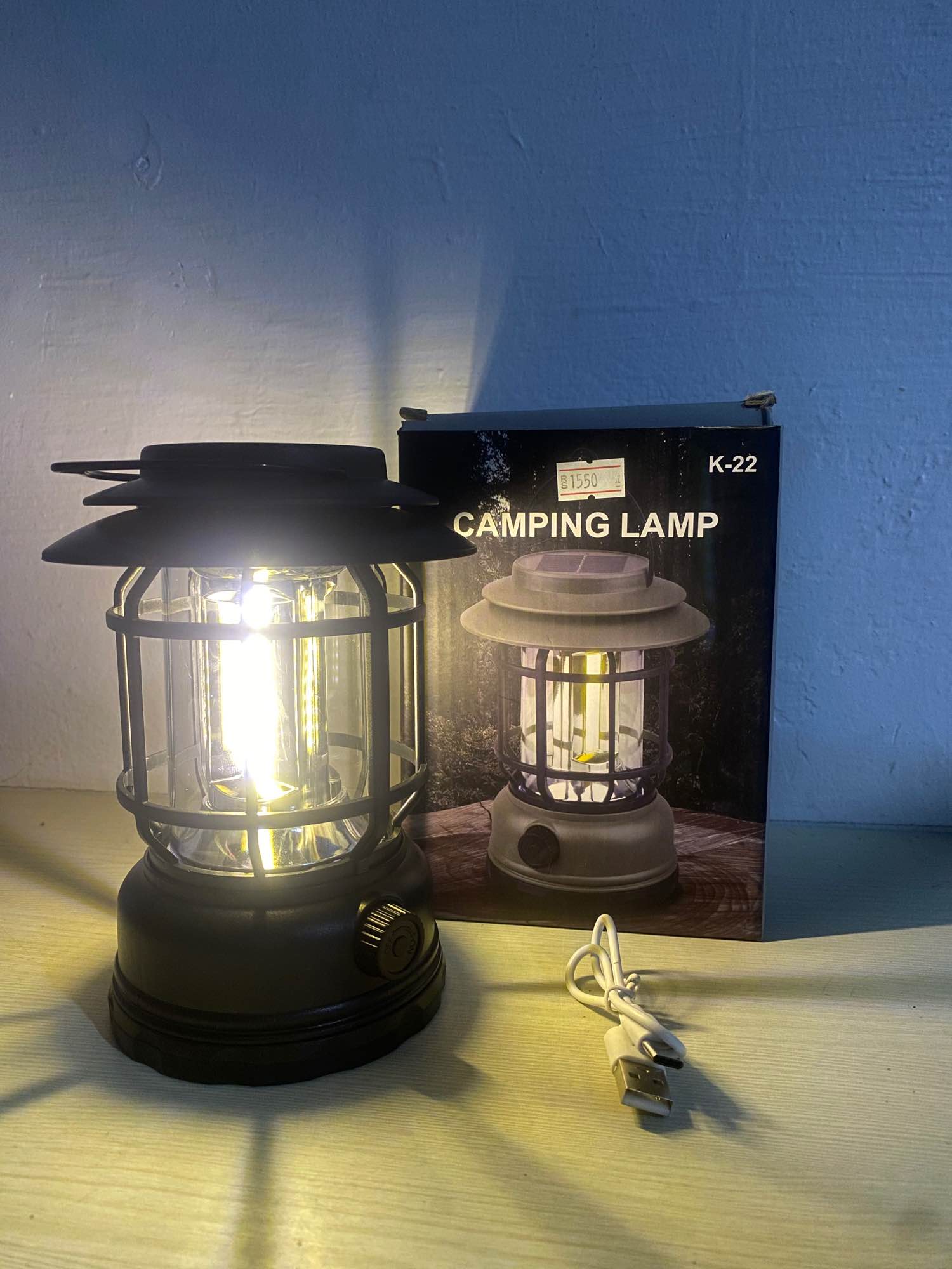 Solar camping light - powered led camping lantern dimmable portable lamp