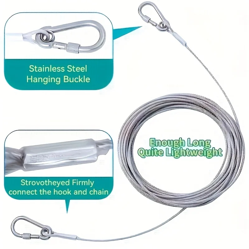 1PC Stainless Steel Foldable Clothesline, Suitable for Indoor/Outdoor Laundry, 2mm Thickness Durable & Corrosion Resistant