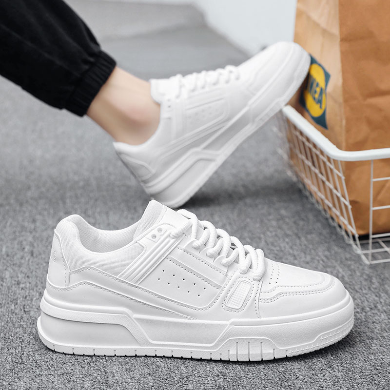 Leather Men Casual Sneakers White Platform Walking Running Shoes Lightweight Breathable Tennis Shoes Fashion Man Sport Shoes