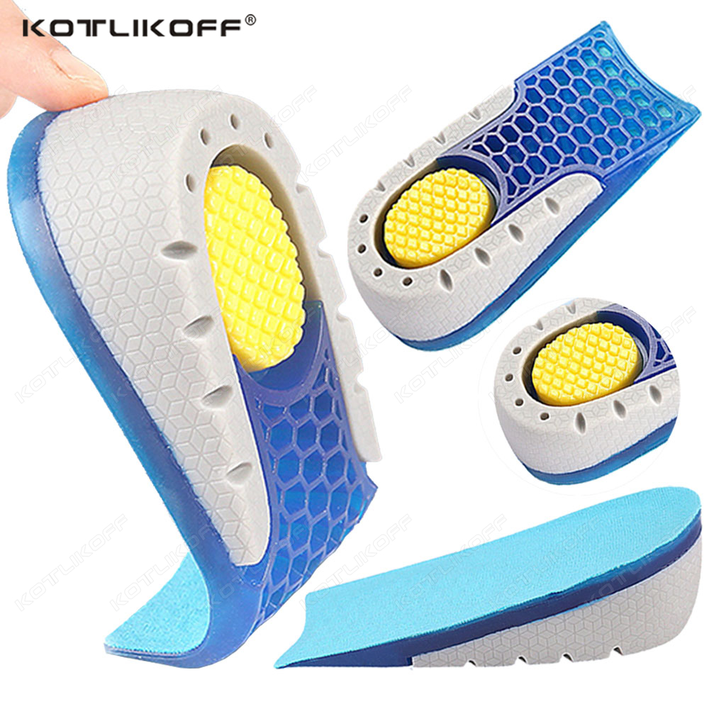 High Quality TPE Heightened Insole Height Increase Half Shoes Pad Men Women Silicone Gel Invisible Growing Heel 1-3cm Lift Soles