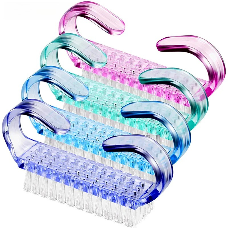 Creative Nail Brushes Mix Color Nail Hand Scrubbing Cleaning Brush Dust Cleaner Nail Art Manicure Soft Remover Tools