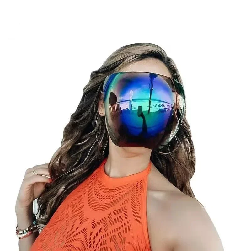One Piece Protective Face Mask Full Face UV Resistant Oversized Punk Goggle Sunglasses Riding Windproof Dustproof Goggles