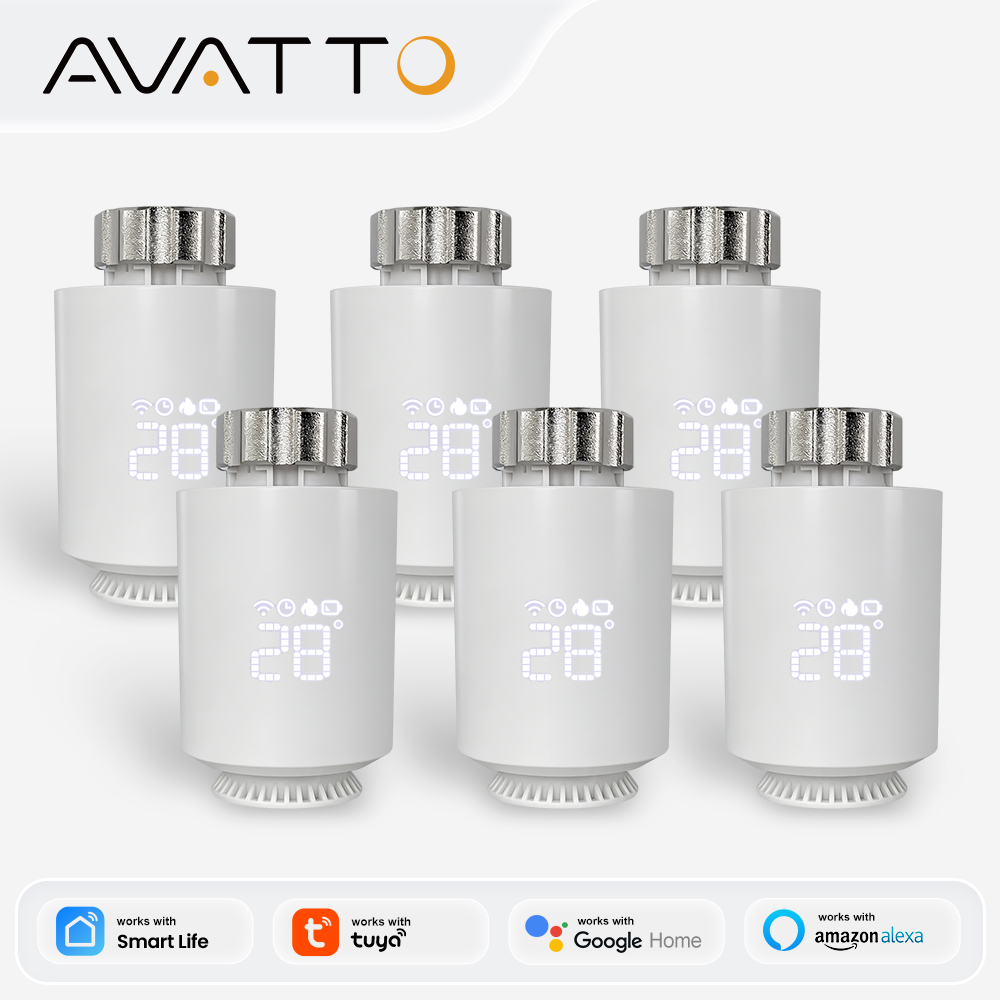 AVATTO ZigBee Thermostat Radiator Actuator,Smart TRV Thermostatic Valve Temperature Controller Support Tuya Alexa Home