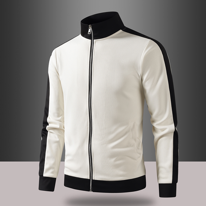 Spring Men Color Block Stand Collar Zip Up Track Jacket Casual Sports Streetwear High Quality Jackets Baseball Jersey Plus Size