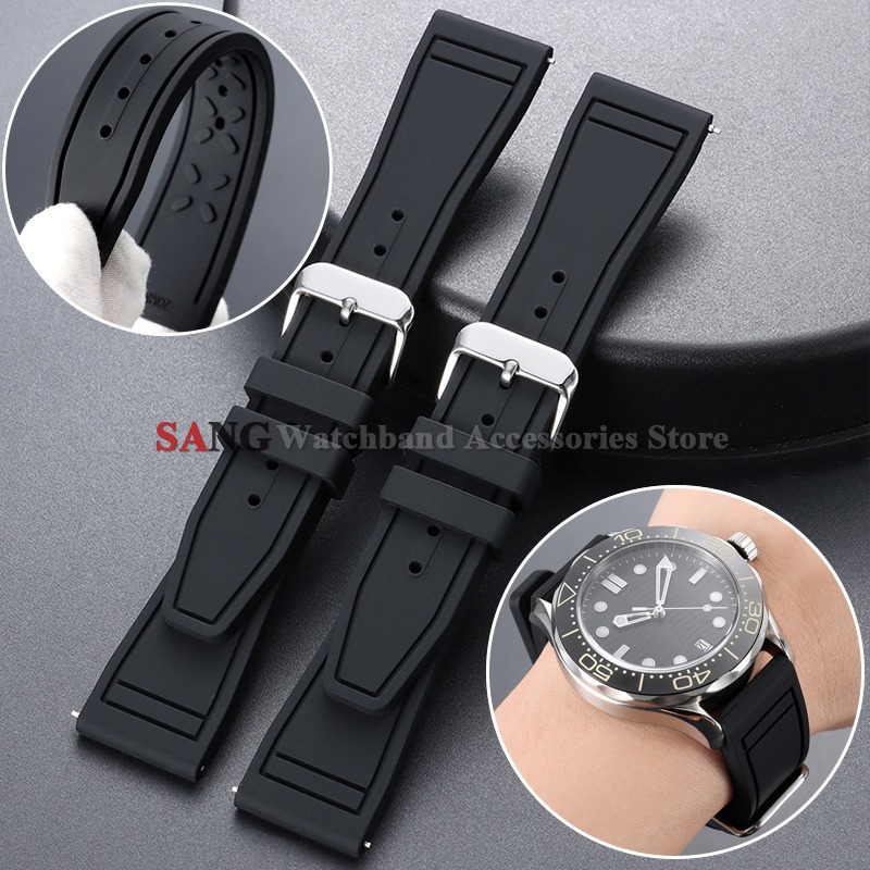 Waffle Silicone Watch Strap 20mm 22mm Quick Release Watchband Waterproof Bracelet for for Universal Wristband