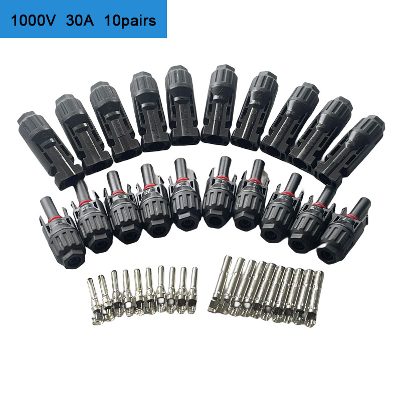 10PAIRS 30A 1000V Solar Panel Male Female DC Connectors with 1 pair Spanner IP67 waterproof for PV Panel Cable 2.5MM2 4MM2 6MM2