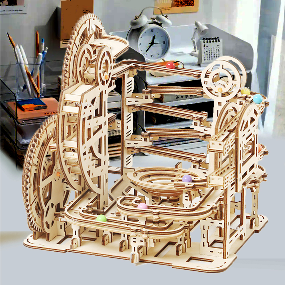 3d Wooden Puzzle Building Model Kits Marble Runs Mechanical Puzzles Self Assembly Toy STEAM Educational Toys for Teen
