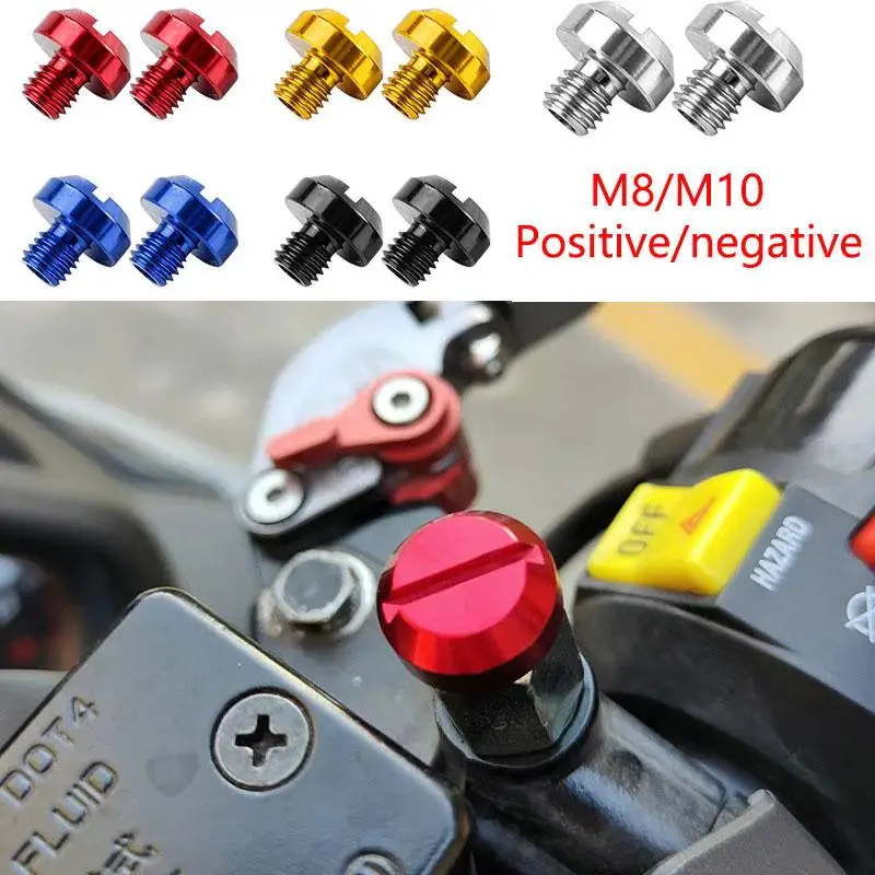 2pcs M8/10 CNC Motorcycle Accessories Rear View Mirror Hole Plugs Screws Aluminum Alloy Parts Modification