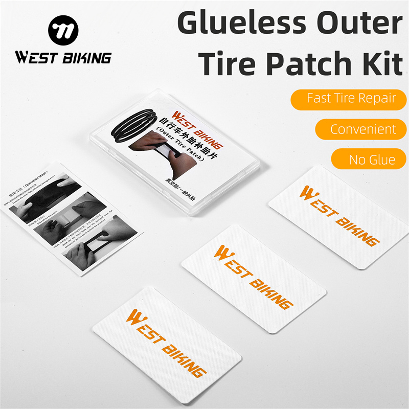 WEST BIKING 3Pcs/Pack Portable Bicycle Glueless Tire Repair Kit Patch MTB Road Bike Glue-free Fast Inner Repair Tools