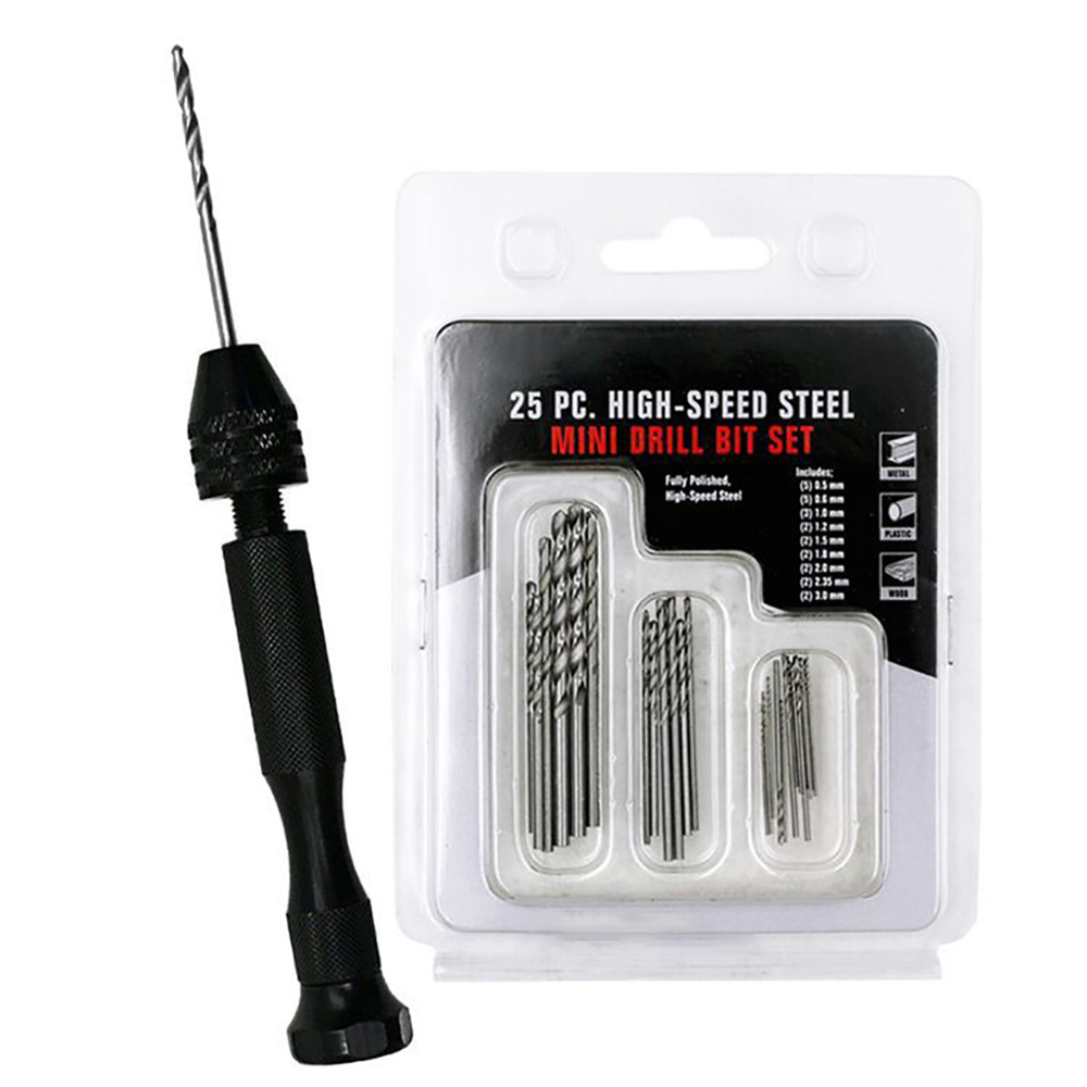 Hand Drill Portable High Speed Steel Mini Twist Drill Bitst for Fine Drilling Crafting in Plastic and Resin