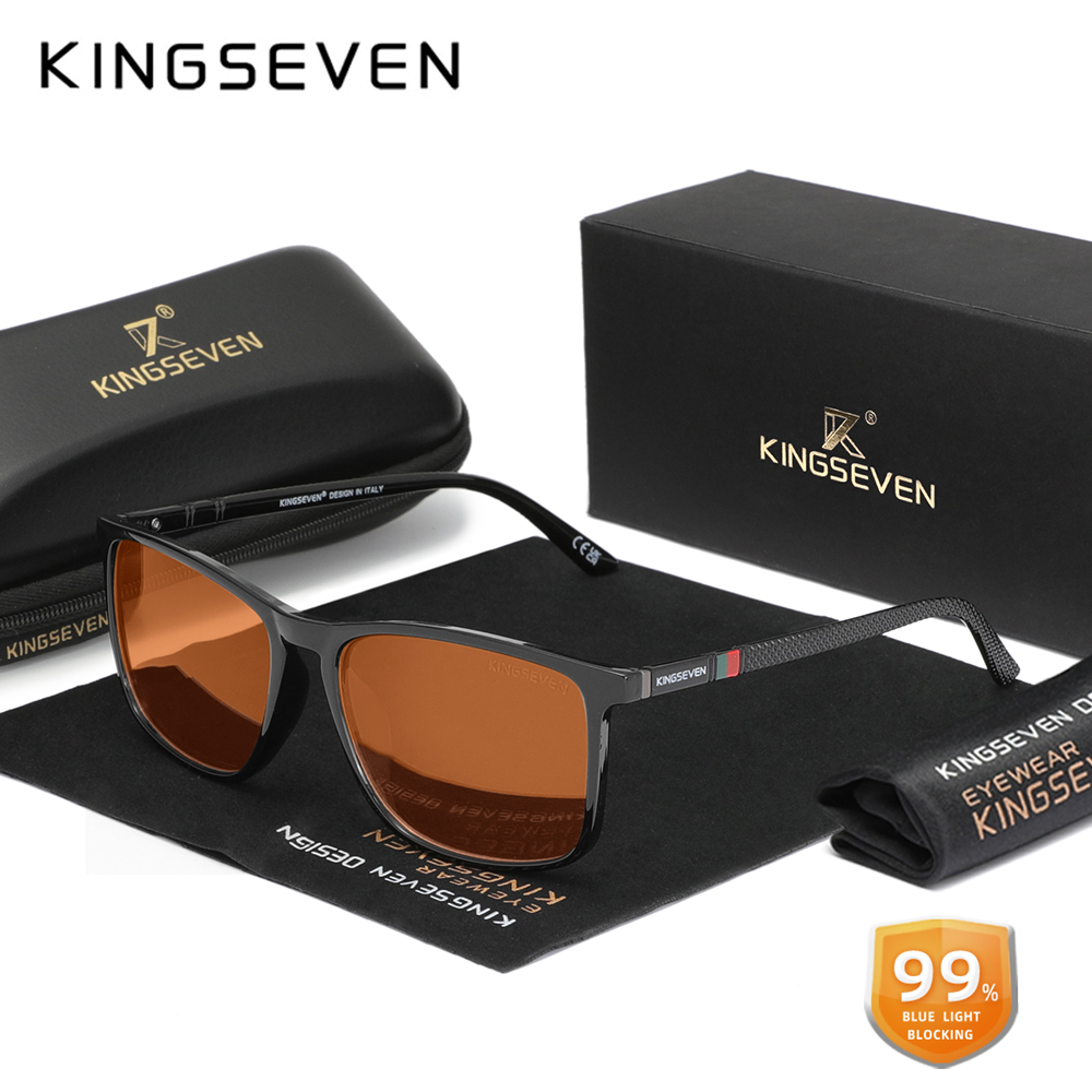 KINGSEVEN Blue Light Blocking Glasses Men/Women High Quality Aluminum Computer Protective Anti-Blue Ray Eyewear Frames
