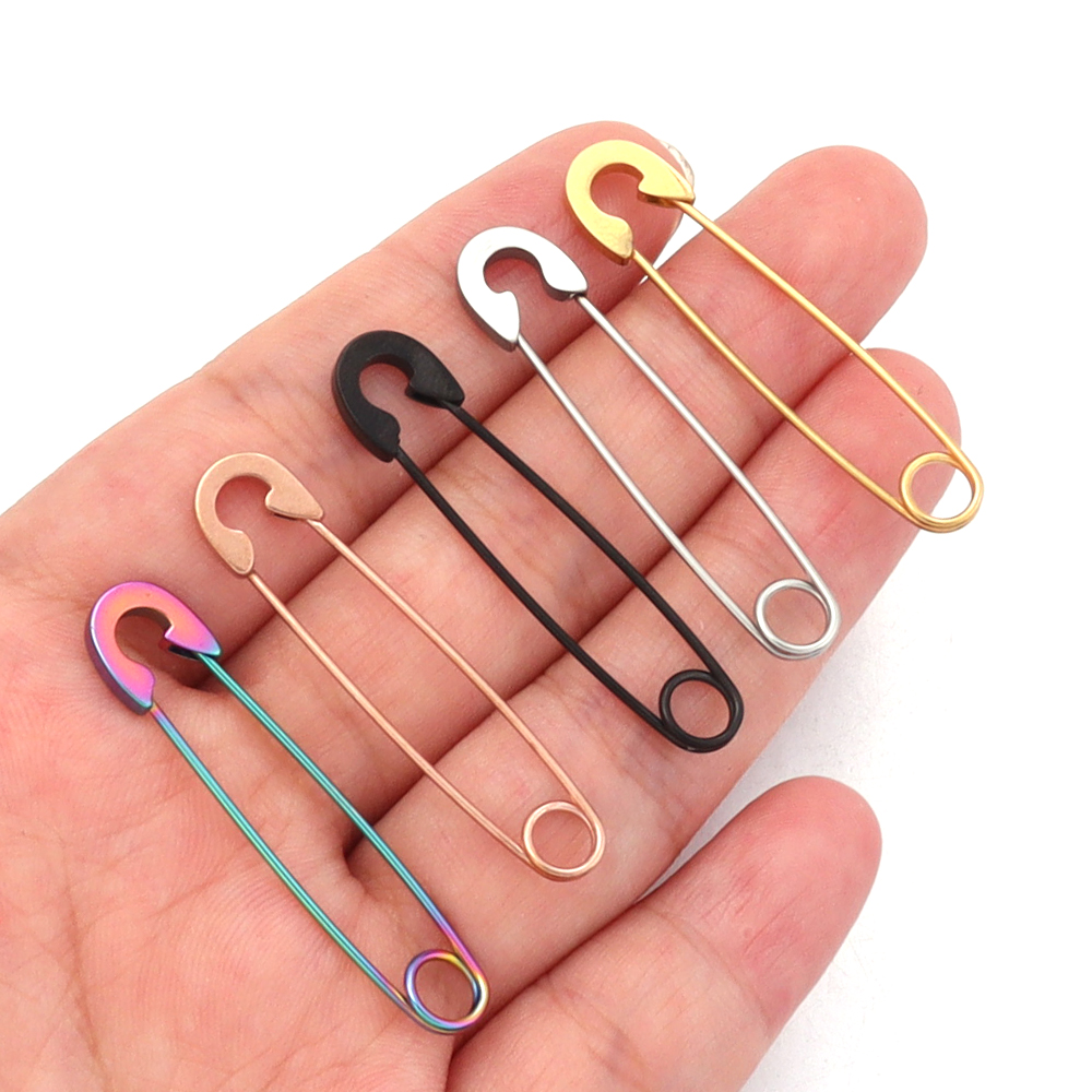2pcs/Lot 39mm Stainless Steel Safety Pins DIY Home Sewing Tools Accessory Needles Large Safety Pin Small Brooch Wholesale