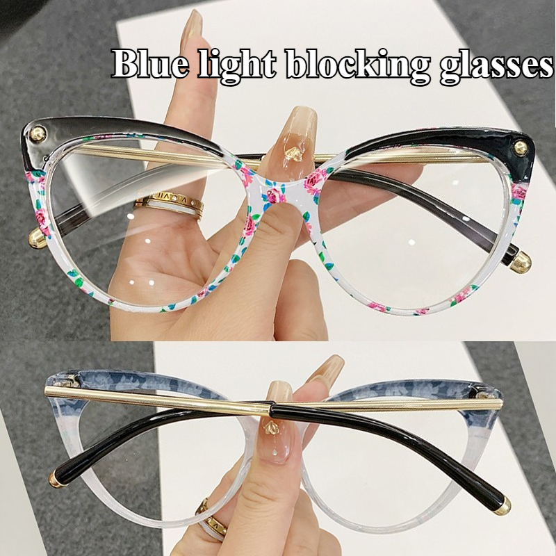 New Fashionable High-definition Anti Blue Light Glasses for Women, Ultra Lightweight and Personalized Flat Lenses