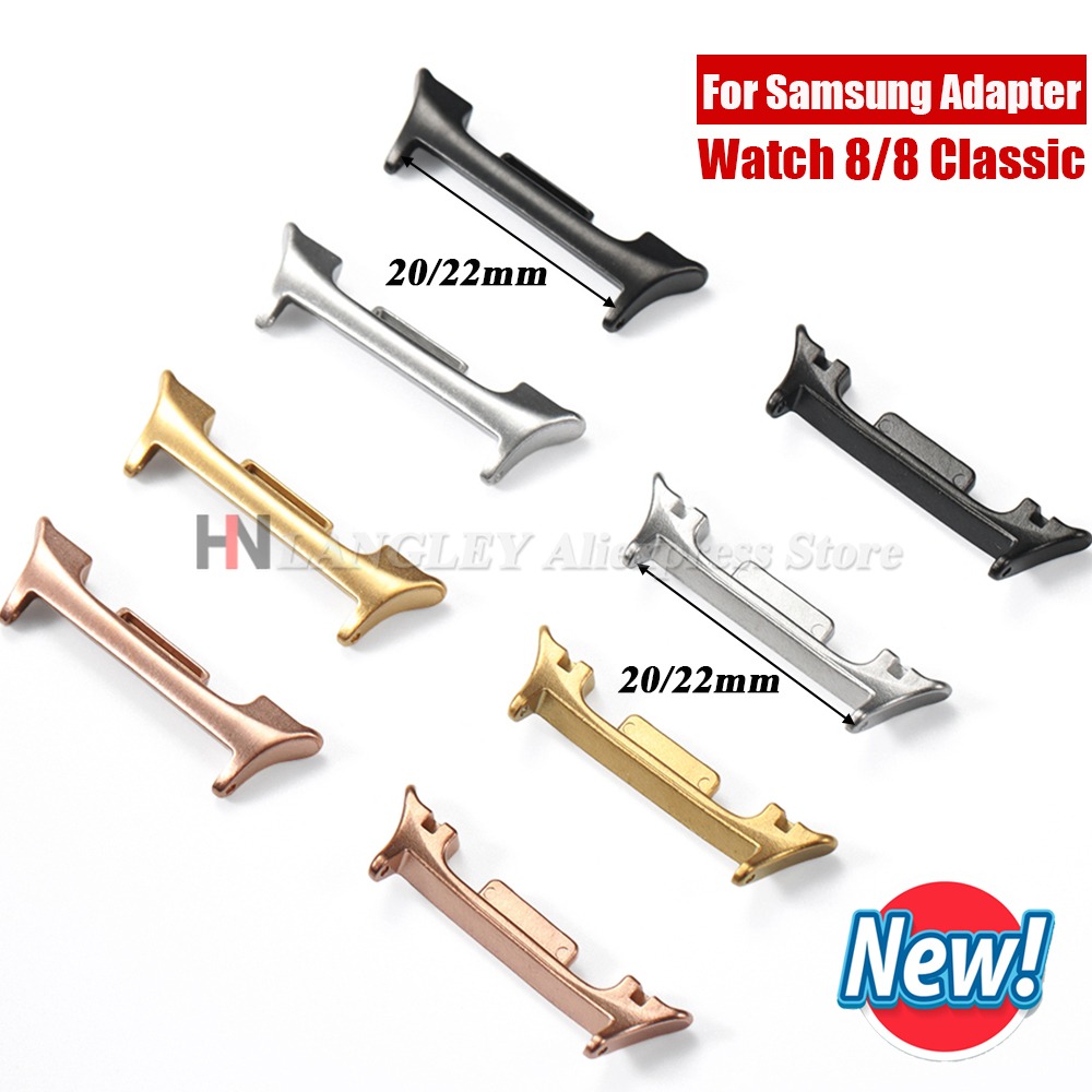 Watch Adapter for Watch 8 Classic Watchband Stainless Steel Connector for Watch8 20mm 22mm Accessory 1pair