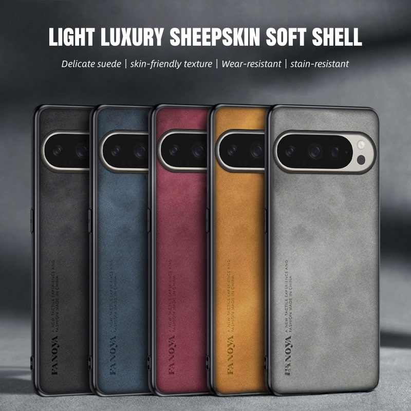 Suitable for Google Pixel 10 Pro XL Ultra-Thin Pu Sheepskin Phone Case, New Plain Leather Pixel 10 Anti-Fall All-Inclusive Lightweight Protective Case