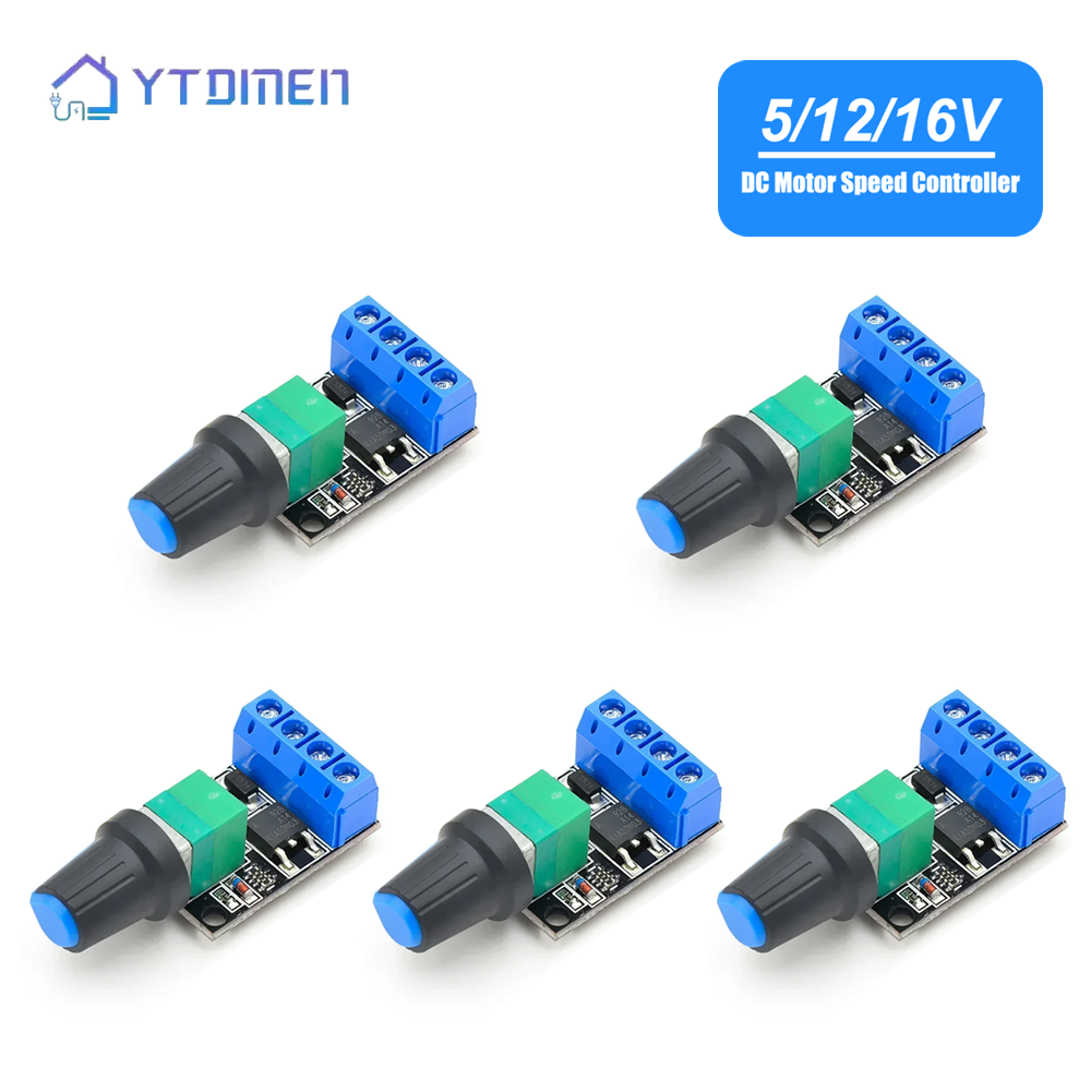 1-5PCS 10A PWM DC Motor Speed Controller LED Dimmer Module 5V 12V 16V Input Voltage Regulation for Motor Fan LED Strip
