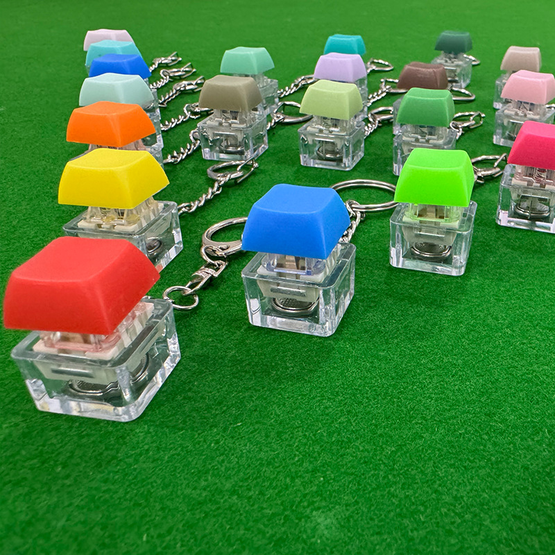 Personality Computer Multi Color Mechanical Keyboard Pendant Button Stress Press Finger Boring Key Chain Toy