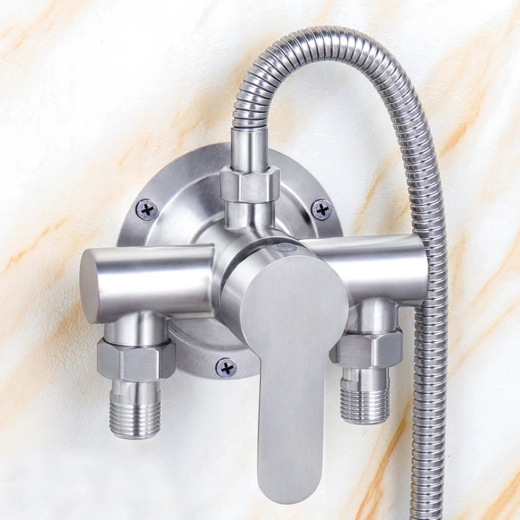 Single Handle Shower Mixer Tap 304 Stainless Steel Bathroom Faucets Wall Mounted Hot and Cold Faucet Shower Accessories