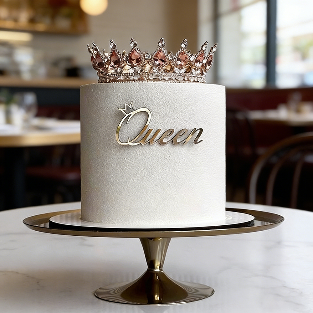 1 3 5 Pcs Queen Princess Happy Birthday Acrylic Cake Topper Insert For Wedding Party Cake Side Decoration Ornaments Props