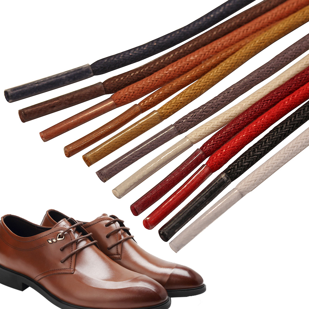 Good Quality Round Wax Cotton Shoe Lace For Boots With Wax Tip-Leather Shoe Replacement Shoe Lace
