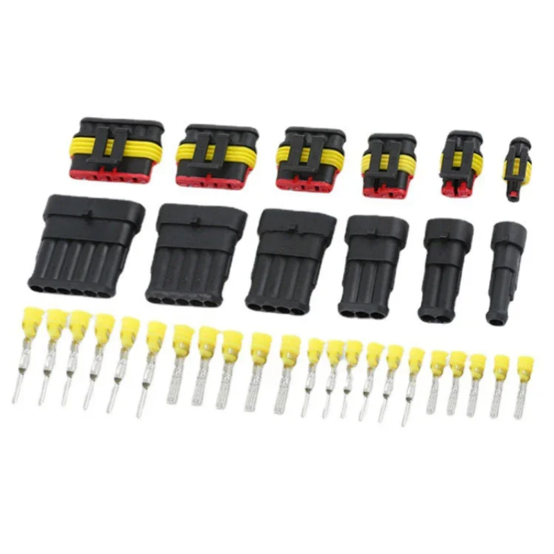 1 Set 1-6 Pin Waterproof Automotive Connectors AMP Super Sealed HID Terminals for Car Electrical Wiring