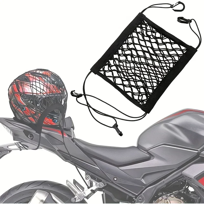 Motorcycle Cargo Net High Elastic Bungee Luggage Storage Net with Hooks for Helmet Bike Accesorios De Moto Motorcycle Luggage